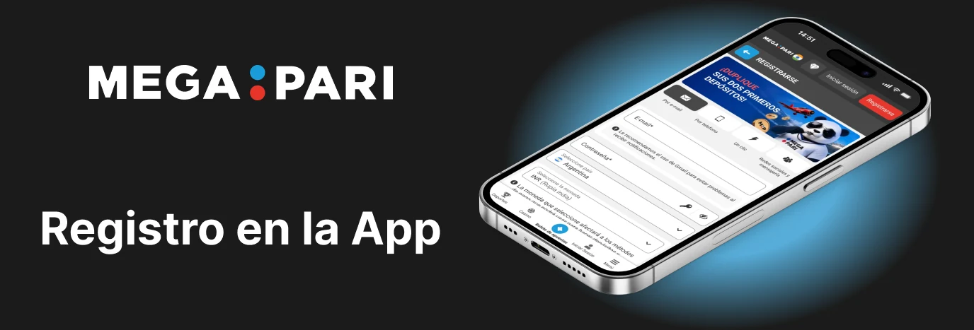 Registro de cuenta en la Megapari app